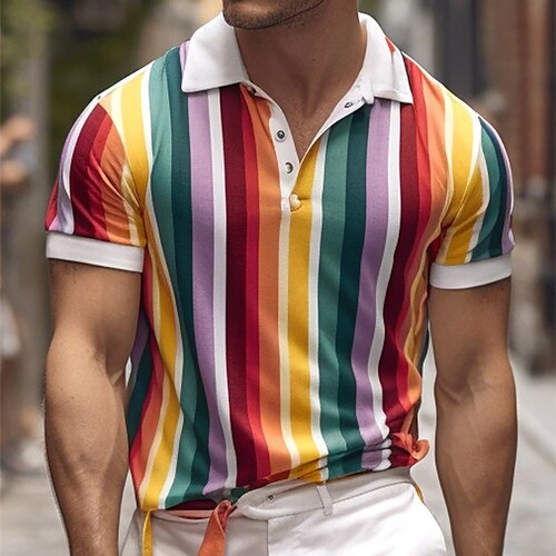 Per uomo Polo con bottoni Polo con risvolto POLO Camicia da golf Golf A strisce Stampe astratte Collo ripiegabile Giallo Arancione Esterno Strada Maniche corte Stampa Abbigliamento Sportivo Di
Per uomo Polo con bottoni Polo con risvolto POLO Camicia da golf Golf A strisce Stampe astratte Collo ripiegabile Giallo Arancione Esterno Strada Maniche corte Stampa Abbigliamento Sportivo Di