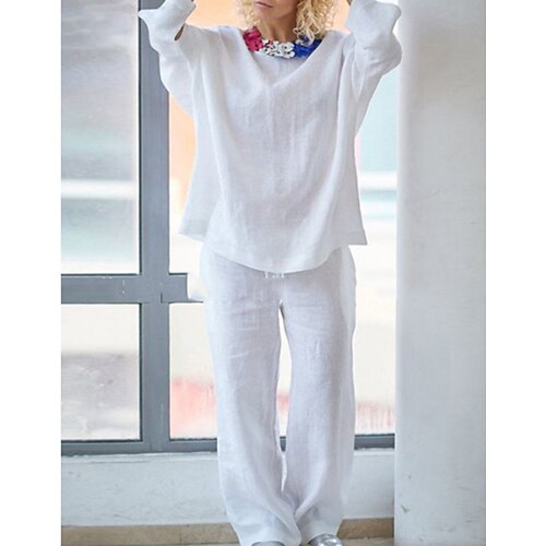 Damen Hemd Hosen-Sets Hosen Hose Basic Armeegrün Weiß Casual Feste Farbe Rundhalsausschnitt S M L XL 2XL
Damen Hemd Hosen-Sets Hosen Hose Basic Armeegrün Weiß Casual Feste Farbe Rundhalsausschnitt S M L XL 2XL