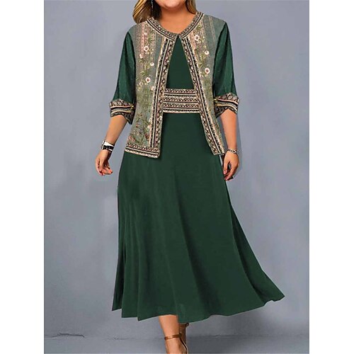Dame Store størrelser Uformell kjole Kjolesett Todelt kjole Blomstret Lang kjole Maxikjole 3/4 ermer Trykt mønster Crew-hals Mote Daglig Grønn Sommer Vår L XL XXL 3XL 4XL
Dame Store størrelser Uformell kjole Kjolesett Todelt kjole Blomstret Lang kjole Maxikjole 3/4 ermer Trykt mønster Crew-hals Mote Daglig Grønn Sommer Vår L XL XXL 3XL 4XL