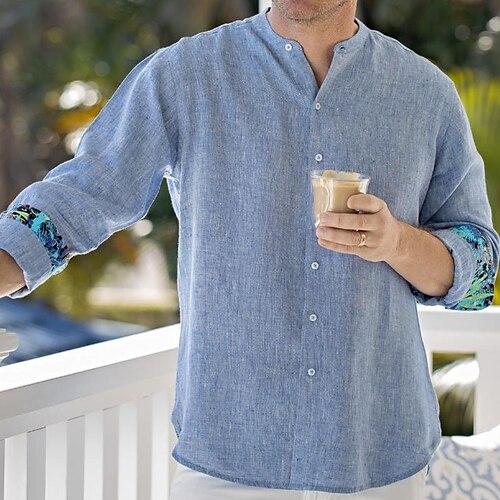 Per uomo camicia di lino Camicia con bottoni Camicia estiva Camicia da spiaggia Blu Manica lunga Liscio Colletto Primavera estate Esterno Per eventi Abbigliamento
Per uomo camicia di lino Camicia con bottoni Camicia estiva Camicia da spiaggia Blu Manica lunga Liscio Colletto Primavera estate Esterno Per eventi Abbigliamento