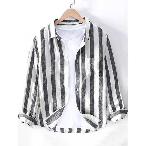 Herre Skjorte Skjorte med knapper Sommerskjorte Uformell skjorte Svart Langermet Stripe Knaphul Daglig Feriereise Lomme foran Klær Mote Fritid Bekvem
Herre Skjorte Skjorte med knapper Sommerskjorte Uformell skjorte Svart Langermet Stripe Knaphul Daglig Feriereise Lomme foran Klær Mote Fritid Bekvem