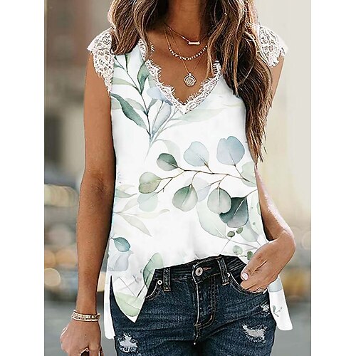 Mujer Camiseta sin mangas Azul Piscina Morado Verde Trébol Floral Encaje Estampado Sin Mangas Festivos Básico Escote en Pico Regular Flor S
Mujer Camiseta sin mangas Azul Piscina Morado Verde Trébol Floral Encaje Estampado Sin Mangas Festivos Básico Escote en Pico Regular Flor S