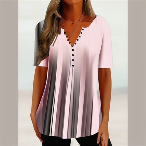 T shirt Tee Femme Rose Claire Bleu Graphic Bouton Imprimer Manche Courte du quotidien Fin de semaine Tuniques basique Col Rond Normal Standard Peinture S
T shirt Tee Femme Rose Claire Bleu Graphic Bouton Imprimer Manche Courte du quotidien Fin de semaine Tuniques basique Col Rond Normal Standard Peinture S