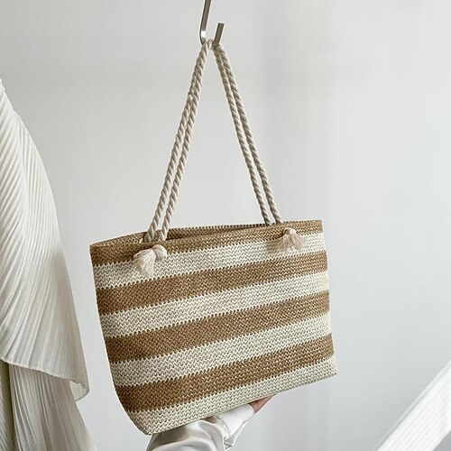 Per donna Sacca Borsa a tracolla Borsa di paglia Paglia Shopping Giornaliero Massima capacità Traspirante Duraturo A strisce Nero Giallo Pesca
Per donna Sacca Borsa a tracolla Borsa di paglia Paglia Shopping Giornaliero Massima capacità Traspirante Duraturo A strisce Nero Giallo Pesca