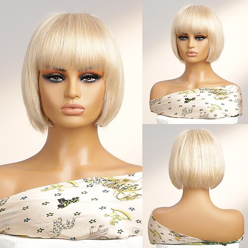 Menneskehår Paryk Kort Lige Med bangs / pandehår Blond Dame Blød Mode Lågløs Brasiliansk hår Dame Blond 12 tommer Fest / aften Daglig Dagligdagstøj
Menneskehår Paryk Kort Lige Med bangs / pandehår Blond Dame Blød Mode Lågløs Brasiliansk hår Dame Blond 12 tommer Fest / aften Daglig Dagligdagstøj