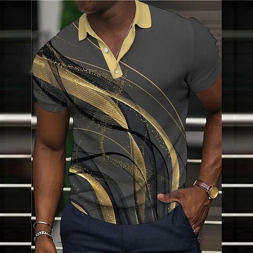 Herre Button Up Poloer Lapel Polo POLO T-skjorte Golf skjorte Gradert Grafiske trykk Geometri Aftæpning Hvit Blå Gull utendørs Gate Kort Erme Trykt mønster Klær Sport Mote Gatemote Designer
Herre Button Up Poloer Lapel Polo POLO T-skjorte Golf skjorte Gradert Grafiske trykk Geometri Aftæpning Hvit Blå Gull utendørs Gate Kort Erme Trykt mønster Klær Sport Mote Gatemote Designer