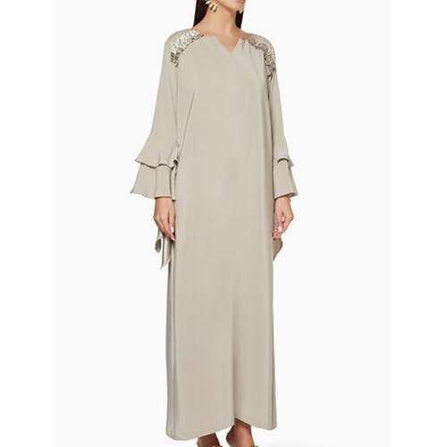 Tube / kolonne Kjole til brudens mor Bryllupsgæst Enkel Elegant V-hals Ankellængde Chiffon Langærmet med Blonde Draperet 2023
Tube / kolonne Kjole til brudens mor Bryllupsgæst Enkel Elegant V-hals Ankellængde Chiffon Langærmet med Blonde Draperet 2023