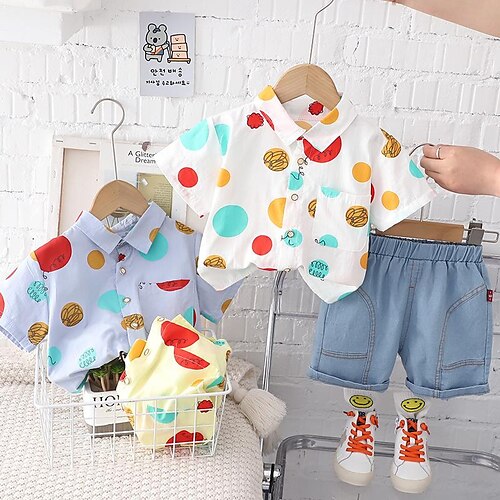 2 Dele Baby Drenge T-shirt & Shorts Outfit Tegneserie Kortærmet Sæt udendørs Mode Daglig Sommer Forår 3-7 år Gul Blå Beige
2 Dele Baby Drenge T-shirt & Shorts Outfit Tegneserie Kortærmet Sæt udendørs Mode Daglig Sommer Forår 3-7 år Gul Blå Beige