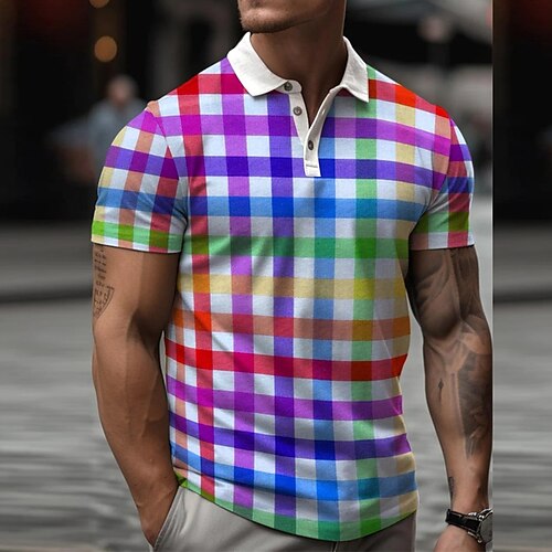 Herre Button Up Poloer Revers polo POLO Trøje Golftrøje Plæd / Tern Grafiske tryk Geometri Aftæpning Gul Lilla udendørs Gade Kort Ærme Trykt mønster Tøj Sport Mode Gade Designer
Herre Button Up Poloer Revers polo POLO Trøje Golftrøje Plæd / Tern Grafiske tryk Geometri Aftæpning Gul Lilla udendørs Gade Kort Ærme Trykt mønster Tøj Sport Mode Gade Designer