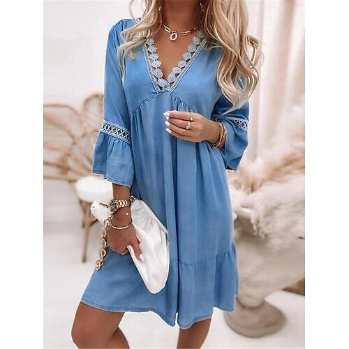 Per donna Abito in cotone e lino Abito casual Vestito longuette Misto cotone Di tendenza Essenziale Esterno Giornaliero A V Collage Occhiello Manica a 3/4 Estate Primavera Autunno 2023 Standard Blu
Per donna Abito in cotone e lino Abito casual Vestito longuette Misto cotone Di tendenza Essenziale Esterno Giornaliero A V Collage Occhiello Manica a 3/4 Estate Primavera Autunno 2023 Standard Blu