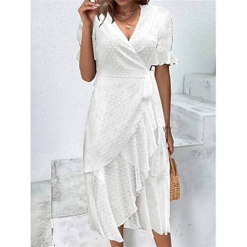 Dame Uformell kjole Chiffonkjoler Hvit kjole عادي Blondér Drapering V-hals Midikjole Mote Gatemote Gate Daglig Kortermet Normal Hvit Sommer Vår S M L XL XXL
Dame Uformell kjole Chiffonkjoler Hvit kjole عادي Blondér Drapering V-hals Midikjole Mote Gatemote Gate Daglig Kortermet Normal Hvit Sommer Vår S M L XL XXL