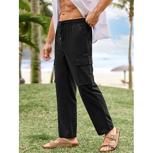 Homme Pantalon en lin Pantalon pantalon été Pantalon de plage Cordon Taille elastique Multi poche Plein Confort Doux Casual du quotidien Mélange de Lin Coton Mode Vêtement de rue Noir Kaki
Homme Pantalon en lin Pantalon pantalon été Pantalon de plage Cordon Taille elastique Multi poche Plein Confort Doux Casual du quotidien Mélange de Lin Coton Mode Vêtement de rue Noir Kaki
