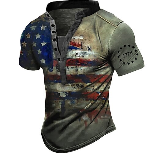 Per uomo Camicia Henley Pop art Bandiera Colletto alla coreana Abbigliamento Stampa 3D Esterno Giornaliero Manica corta Pulsante Stampa Di tendenza Originale Essenziale
Per uomo Camicia Henley Pop art Bandiera Colletto alla coreana Abbigliamento Stampa 3D Esterno Giornaliero Manica corta Pulsante Stampa Di tendenza Originale Essenziale
