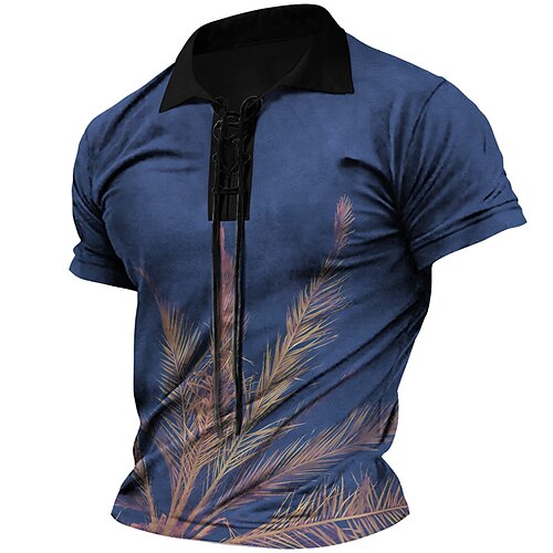 Herre POLO Trøje Golftrøje Grafiske tryk Blade Aftæpning Gul Blå udendørs Gade Kortærmet Snørelukning Trykt mønster Tøj Sport Mode Gade Designer
Herre POLO Trøje Golftrøje Grafiske tryk Blade Aftæpning Gul Blå udendørs Gade Kortærmet Snørelukning Trykt mønster Tøj Sport Mode Gade Designer