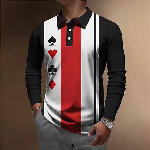 Per uomo POLO Camicia da golf Golf A strisce Stampe astratte Carte francesi Collo ripiegabile Vino Blu Esterno Strada Manica lunga Stampa Abbigliamento Di tendenza Streetwear Originale Morbido
Per uomo POLO Camicia da golf Golf A strisce Stampe astratte Carte francesi Collo ripiegabile Vino Blu Esterno Strada Manica lunga Stampa Abbigliamento Di tendenza Streetwear Originale Morbido
