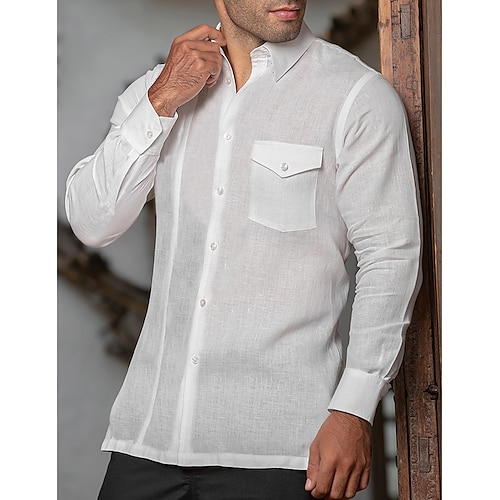 Per uomo camicia di lino Camicia Camicia estiva Maglietta informale Camicia da spiaggia Bianco Manica lunga Liscio Bavero Primavera estate Hawaiano Per eventi Abbigliamento Tasche
Per uomo camicia di lino Camicia Camicia estiva Maglietta informale Camicia da spiaggia Bianco Manica lunga Liscio Bavero Primavera estate Hawaiano Per eventi Abbigliamento Tasche