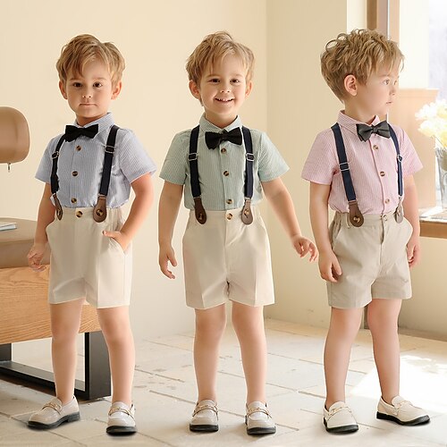 2 Dele Børn Drenge Trøje & Shorts Outfit Stribe Kortærmet Sæt Afslappet Mode Daglig Sommer Forår 3-7 år Hvid Lysegrøn Lyserød
2 Dele Børn Drenge Trøje & Shorts Outfit Stribe Kortærmet Sæt Afslappet Mode Daglig Sommer Forår 3-7 år Hvid Lysegrøn Lyserød