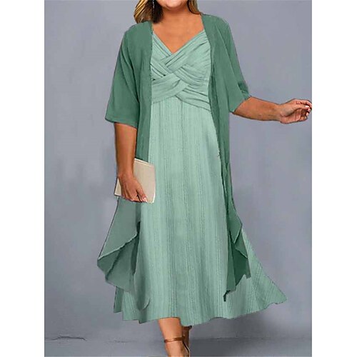 Per donna Plus Size Abito casual Vestito due pezzi Tinta unica Vestito longuette Mezza manica Lacci A V Di tendenza Ufficio Verde Estate Primavera L XL XXL 3XL 4XL
Per donna Plus Size Abito casual Vestito due pezzi Tinta unica Vestito longuette Mezza manica Lacci A V Di tendenza Ufficio Verde Estate Primavera L XL XXL 3XL 4XL