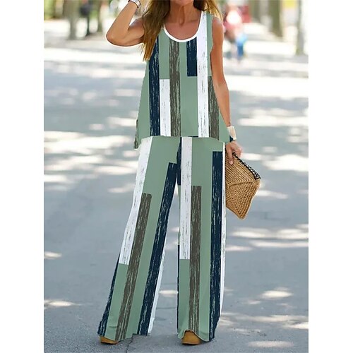 Mujer Camiseta sin mangas Conjuntos de pantalones Pantalones Ropa de calle Negro Verde Trébol Casual Diario Bloque de color Degradado Estampado Escote en U S M L XL 2XL
Mujer Camiseta sin mangas Conjuntos de pantalones Pantalones Ropa de calle Negro Verde Trébol Casual Diario Bloque de color Degradado Estampado Escote en U S M L XL 2XL
