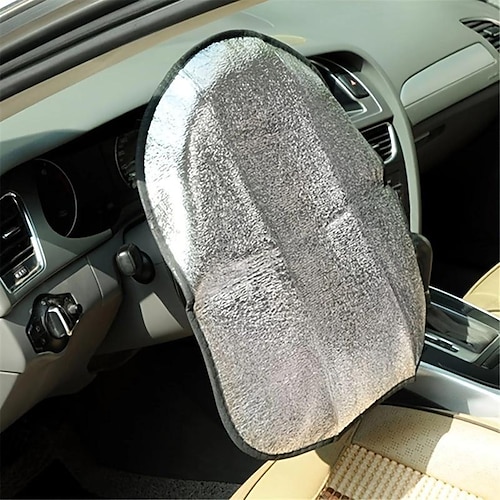 

Car Steering Wheel Sun Shade Cover Steering Wheel Sun Protection Heat Reflective Cover Protector Cover Fit For All SUVs Trucks Cars