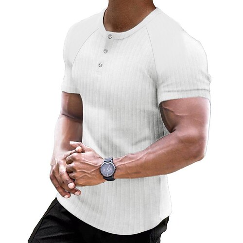Men's T shirt Tee Henley Shirt Tee Top Plain Pit Strip Henley Street Vacation Short Sleeves Clothing Apparel Fashion Designer Basic
Men's T shirt Tee Henley Shirt Tee Top Plain Pit Strip Henley Street Vacation Short Sleeves Clothing Apparel Fashion Designer Basic