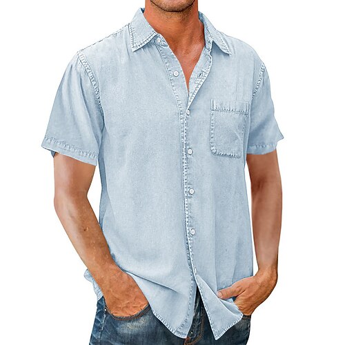 Herren Hemd Jeanshemd Sommerhemd Lässiges Hemd Schwarz Blau Kaki Armeegrün Dunkelblau Kurze Ärmel Glatt Kargen Strasse Urlaub Tasche Bekleidung Modisch Freizeit Hawaiihemd
Herren Hemd Jeanshemd Sommerhemd Lässiges Hemd Schwarz Blau Kaki Armeegrün Dunkelblau Kurze Ärmel Glatt Kargen Strasse Urlaub Tasche Bekleidung Modisch Freizeit Hawaiihemd