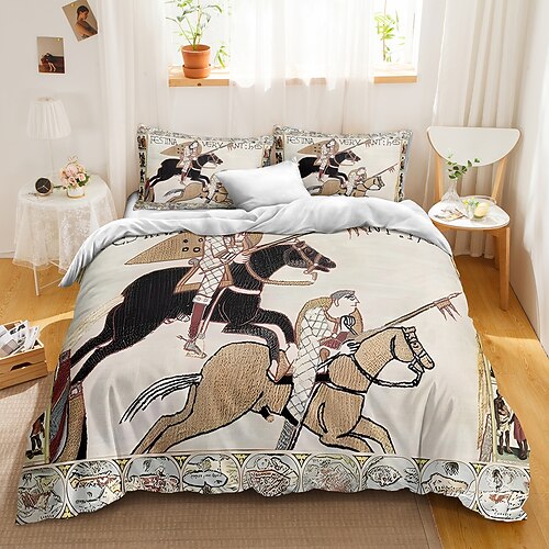 bayeux médiéval vintage peintures housse de couette ensembles de literie housse de couette avec 1 housse de couette ou couvre-lit, 1 drap, 2 taies d'oreiller pour double/reine/roi (1 taie d'oreiller
bayeux médiéval vintage peintures housse de couette ensembles de literie housse de couette avec 1 housse de couette ou couvre-lit, 1 drap, 2 taies d'oreiller pour double/reine/roi (1 taie d'oreiller
