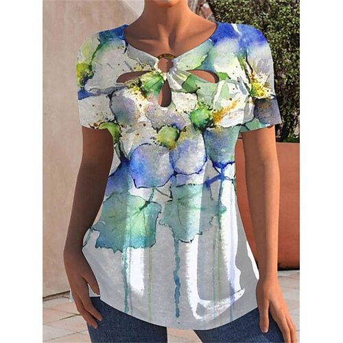 Mulheres Camisa Social Blusa Verde Claro Azul Marinha Roxo Gráfico Tintura Tie Dye Com Corte Imprimir Manga Curta Casual Básico Decote Redondo Padrão S
Mulheres Camisa Social Blusa Verde Claro Azul Marinha Roxo Gráfico Tintura Tie Dye Com Corte Imprimir Manga Curta Casual Básico Decote Redondo Padrão S