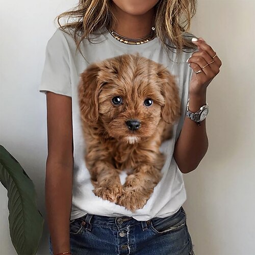 Damen T Shirt Braun Hund Bedruckt Kurzarm Täglich Wochenende Basic Rundhalsausschnitt Standard Farbe S
Damen T Shirt Braun Hund Bedruckt Kurzarm Täglich Wochenende Basic Rundhalsausschnitt Standard Farbe S