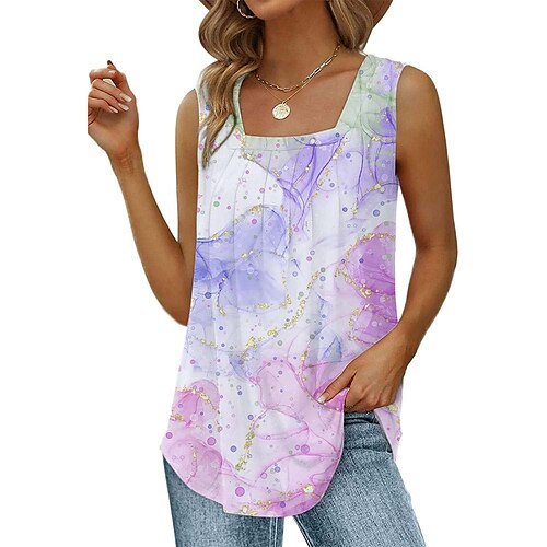 Mujer Camiseta sin mangas Negro Blanco Azul Piscina Graphic Abstracto Estampado Sin Mangas Casual Básico Escote Cuadrado Regular S
Mujer Camiseta sin mangas Negro Blanco Azul Piscina Graphic Abstracto Estampado Sin Mangas Casual Básico Escote Cuadrado Regular S