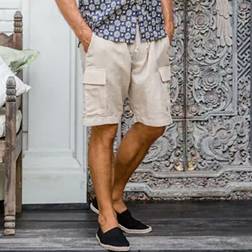 Homme Short Short en lin Short d'été Short de plage Cordon Taille elastique Multi poche Plein Confort Respirable Court Casual du quotidien Vacances Mélange de Lin Coton Mode Style classique Kaki
Homme Short Short en lin Short d'été Short de plage Cordon Taille elastique Multi poche Plein Confort Respirable Court Casual du quotidien Vacances Mélange de Lin Coton Mode Style classique Kaki