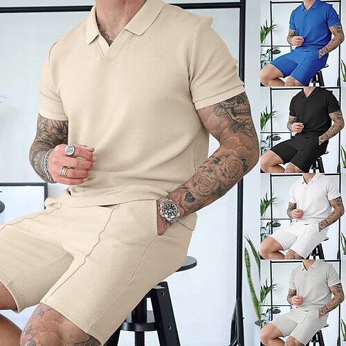 Homens Conjunto Camiseta Polo Casual Feriado Lapela Manga Curta Moda Básico Tecido Clássico Verão Normal Preto Branco Azul Marinho Escuro cáqui Cinzento Claro Conjunto
Homens Conjunto Camiseta Polo Casual Feriado Lapela Manga Curta Moda Básico Tecido Clássico Verão Normal Preto Branco Azul Marinho Escuro cáqui Cinzento Claro Conjunto