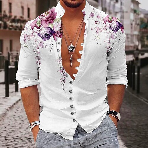 chemise graphique pour homme floral de Noël | Chemise décontractée en coton et lin pour l'extérieur, blanc, jaune, rose, violet, vert, gris, col montant, vêtements de rue à manches longues
chemise graphique pour homme floral de Noël | Chemise décontractée en coton et lin pour l'extérieur, blanc, jaune, rose, violet, vert, gris, col montant, vêtements de rue à manches longues