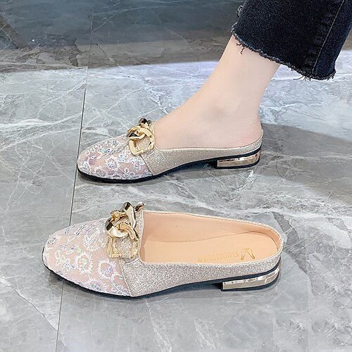 Mujer Pantuflas Zapatillas al aire libre Exterior Playa Pedrería Tacón Bajo Dedo redondo Elegante Casual PU Mocasín Plata Dorado
Mujer Pantuflas Zapatillas al aire libre Exterior Playa Pedrería Tacón Bajo Dedo redondo Elegante Casual PU Mocasín Plata Dorado