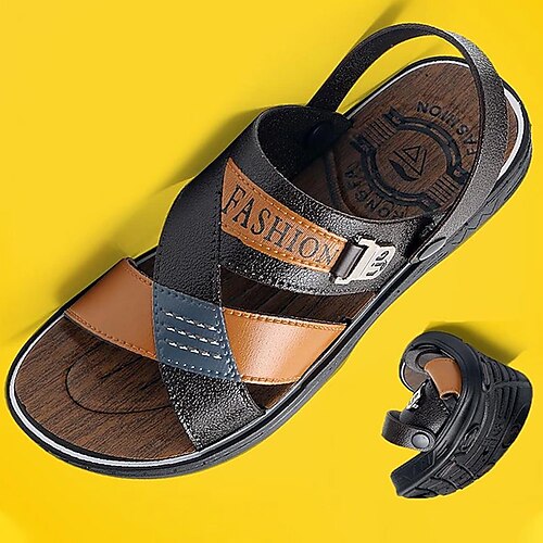 Homme Sandales Sandales plates Décontractées du quotidien Faux Cuir Respirable Marron foncé Kaki Eté
Homme Sandales Sandales plates Décontractées du quotidien Faux Cuir Respirable Marron foncé Kaki Eté