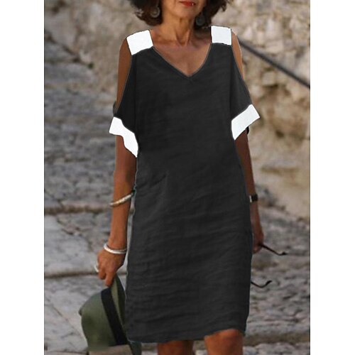 Robe casual Robe en coton et lin Femme Robe mi-longue Mélange de Coton Mode basique Extérieur du quotidien Col V Patchwork Ouvert Demi Manches Eté Printemps Automne 2023 Ample Noir Plein S M L XL 2XL
Robe casual Robe en coton et lin Femme Robe mi-longue Mélange de Coton Mode basique Extérieur du quotidien Col V Patchwork Ouvert Demi Manches Eté Printemps Automne 2023 Ample Noir Plein S M L XL 2XL