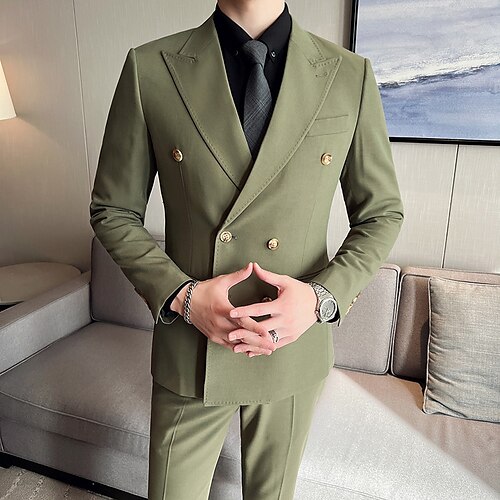 Costume Homme Mariage Ensemble de 3 pièces Noir Vert Gris Claire Couleur Pleine Coupe Sur-Mesure Croisé 4 boutons 2023
Costume Homme Mariage Ensemble de 3 pièces Noir Vert Gris Claire Couleur Pleine Coupe Sur-Mesure Croisé 4 boutons 2023