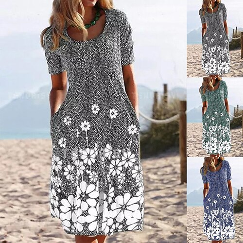 Mujer Vestimenta casual Vestido de flores Vestido Estampado Floral Bolsillo Estampado Cuello Barco Vestido Midi Moda Ropa de calle Exterior Diario Manga Corta Ajuste regular Azul Piscina Verde Trébol
Mujer Vestimenta casual Vestido de flores Vestido Estampado Floral Bolsillo Estampado Cuello Barco Vestido Midi Moda Ropa de calle Exterior Diario Manga Corta Ajuste regular Azul Piscina Verde Trébol