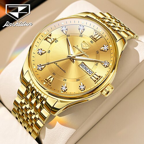 OLEVS Men Mechanical Watch Luxury Large Dial Fashion Business Analog Wristwatch Automatic Self-winding Luminous Calendar Date Week Stainless Steel Watch
OLEVS Men Mechanical Watch Luxury Large Dial Fashion Business Analog Wristwatch Automatic Self-winding Luminous Calendar Date Week Stainless Steel Watch