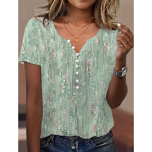 Mulheres Camiseta Blusa Branco Azul Azul Céu Floral Botão Imprimir Sem Manga Casual Feriado Básico Decote V Padrão Tema Flores S
Mulheres Camiseta Blusa Branco Azul Azul Céu Floral Botão Imprimir Sem Manga Casual Feriado Básico Decote V Padrão Tema Flores S