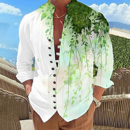 Homme Chemise Chemise Lin Imprimés Photos Feuilles Mao Blanc Vert Bleu Violet Vert Gris Extérieur Plein Air manche longue Imprimer Vêtement Tenue Mode Design Décontractées Confortable
Homme Chemise Chemise Lin Imprimés Photos Feuilles Mao Blanc Vert Bleu Violet Vert Gris Extérieur Plein Air manche longue Imprimer Vêtement Tenue Mode Design Décontractées Confortable