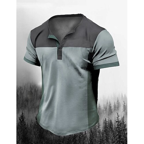 Men's Henley Shirt Tee Top Color Block Henley Street Vacation Short Sleeves Patchwork Clothing Apparel Fashion Designer Basic
Men's Henley Shirt Tee Top Color Block Henley Street Vacation Short Sleeves Patchwork Clothing Apparel Fashion Designer Basic