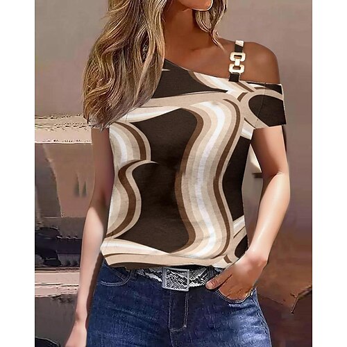 Chemise Chemisier Femme Noir Blanche Marron Graphic Bloc de couleur Imprimer Manche Courte Casual basique Une Epaule Normal Standard S
Chemise Chemisier Femme Noir Blanche Marron Graphic Bloc de couleur Imprimer Manche Courte Casual basique Une Epaule Normal Standard S