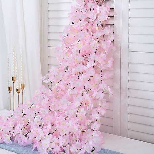 Indoor And Outdoor Decorative Flower Vines Artificial Cherry Blossom Hanging Vines Suitable For Indoor And Outdoor Wedding Holiday Party And Gathering Scenes Flower Decoration
Indoor And Outdoor Decorative Flower Vines Artificial Cherry Blossom Hanging Vines Suitable For Indoor And Outdoor Wedding Holiday Party And Gathering Scenes Flower Decoration