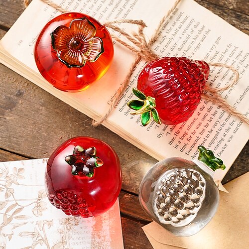 Creative Crystal Handicraft Desktop Decoration Pomegranate Strawberry Persimmon Crystal Fruit Decoration Used for Home Decoration Birthday Gifts 1PC
Creative Crystal Handicraft Desktop Decoration Pomegranate Strawberry Persimmon Crystal Fruit Decoration Used for Home Decoration Birthday Gifts 1PC