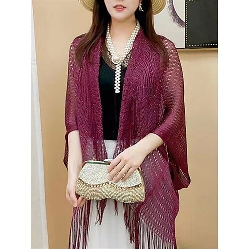 Boléro Maille Femme Crocheté Tricoter Découpé Franges Couleur unie Ouvrir le devant Boleros mode Extérieur du quotidien Manches courtes Eté Printemps Argent Noir Taille unique
Boléro Maille Femme Crocheté Tricoter Découpé Franges Couleur unie Ouvrir le devant Boleros mode Extérieur du quotidien Manches courtes Eté Printemps Argent Noir Taille unique