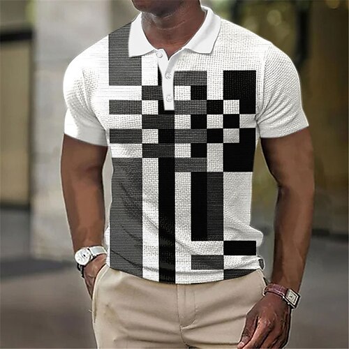 Herren Waffel-Poloshirt Polos mit Knöpfen Revers-Polo Poloshirt Golfhemd Gestreift Plaid / Karomuster Grafik-Drucke Umlegekragen Schwarz Weiß Hellgrün Marineblau Leicht Braun Outdoor Strasse Kurzarm
Herren Waffel-Poloshirt Polos mit Knöpfen Revers-Polo Poloshirt Golfhemd Gestreift Plaid / Karomuster Grafik-Drucke Umlegekragen Schwarz Weiß Hellgrün Marineblau Leicht Braun Outdoor Strasse Kurzarm
