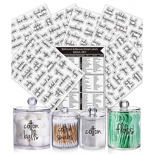189 pièces salle de bain étiquettes de script de beauté pour les conteneurs organisation autocollant mot bain, beauté maquillage préimprimé
189 pièces salle de bain étiquettes de script de beauté pour les conteneurs organisation autocollant mot bain, beauté maquillage préimprimé