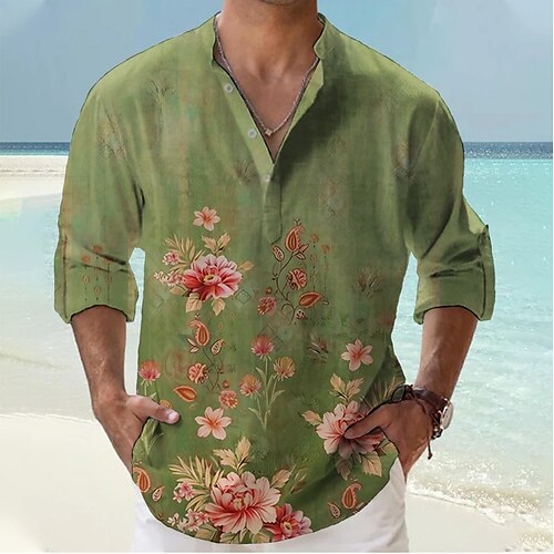 Hombre Camisa camisa de lino Floral Estampados Hojas Escote Chino Negro Blanco Azul Piscina Verde Trébol Gris Exterior Calle Manga Larga Estampado Ropa Lino Moda Ropa de calle Design Casual
Hombre Camisa camisa de lino Floral Estampados Hojas Escote Chino Negro Blanco Azul Piscina Verde Trébol Gris Exterior Calle Manga Larga Estampado Ropa Lino Moda Ropa de calle Design Casual