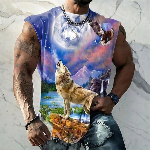 Herren Shirt Ärmelloses T-Shirt für Männer Graphic Tier Wolf Rundhalsausschnitt Bekleidung 3D-Druck Täglich Sport Ärmellos Bedruckt Modisch Designer Muskel
Herren Shirt Ärmelloses T-Shirt für Männer Graphic Tier Wolf Rundhalsausschnitt Bekleidung 3D-Druck Täglich Sport Ärmellos Bedruckt Modisch Designer Muskel